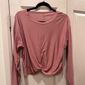 Old Navy Dusty Rose Long Sleeve Twist Top